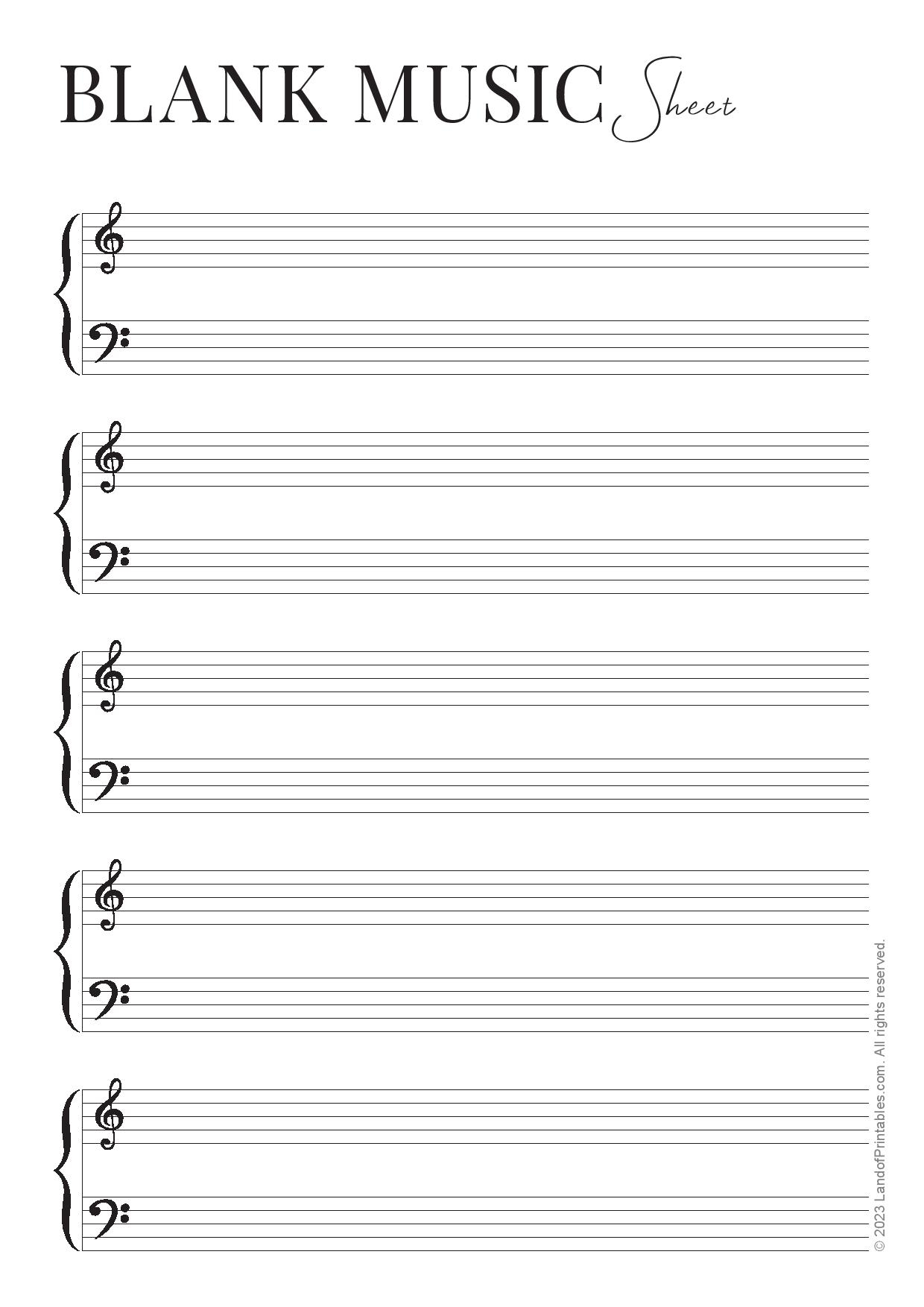 Free Printable Sheet Music Paper
