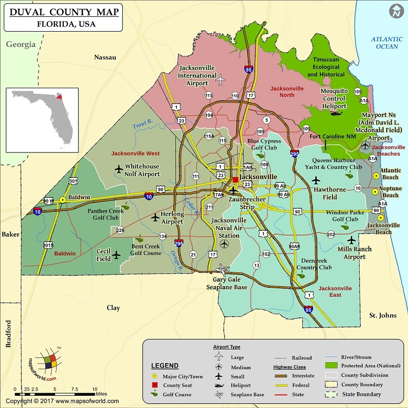 Duval County FL Map MapsofWorld