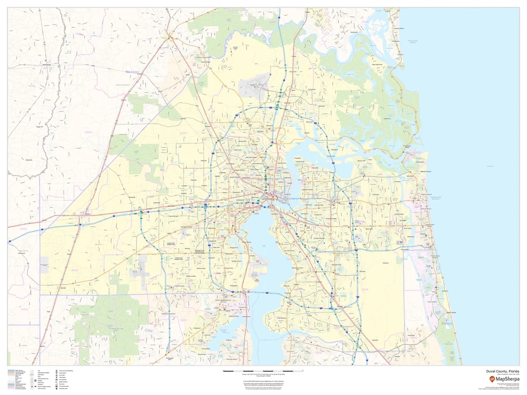 Duval County Wall Map American Map Store