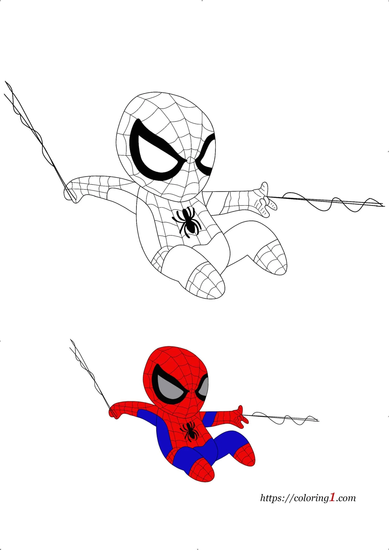 Easy Spiderman Coloring Pages 2 Free Coloring Sheets 2021 
