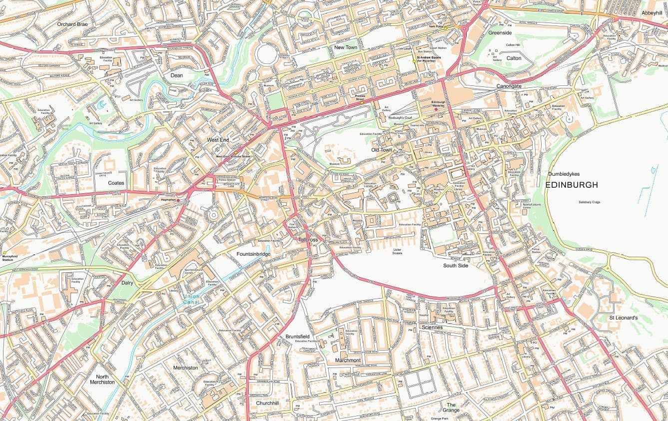 Printable Edinburgh Map