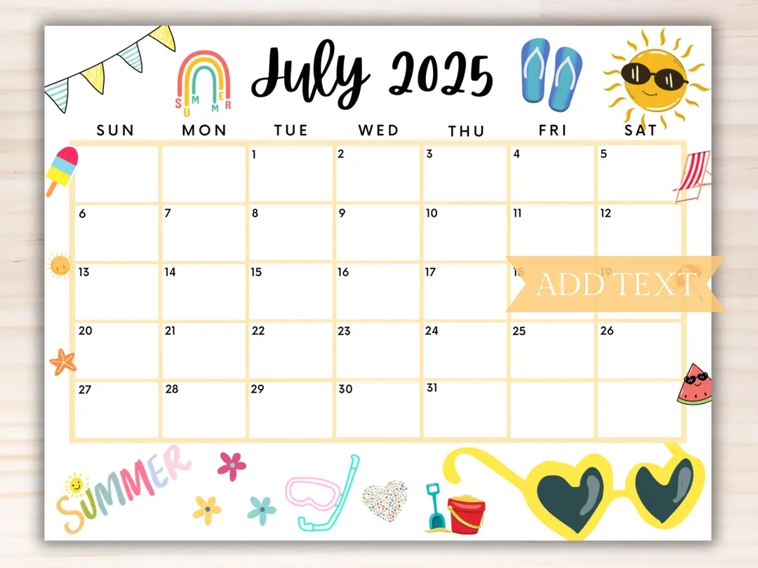 July Month Calendar Printable