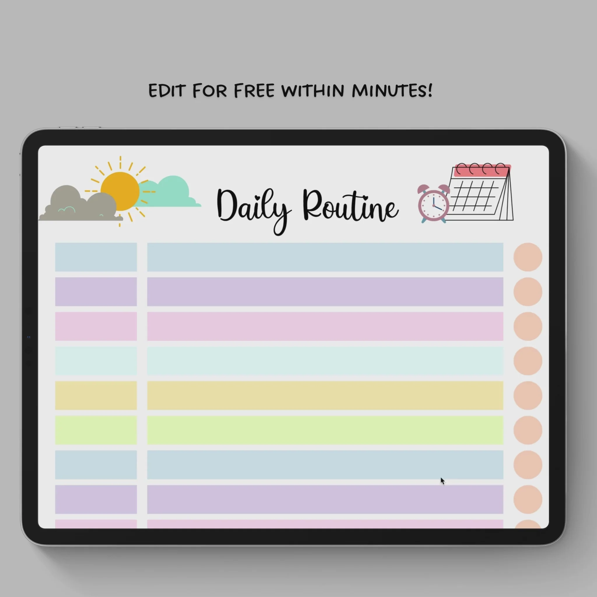 Printable Blank Routine Chart
