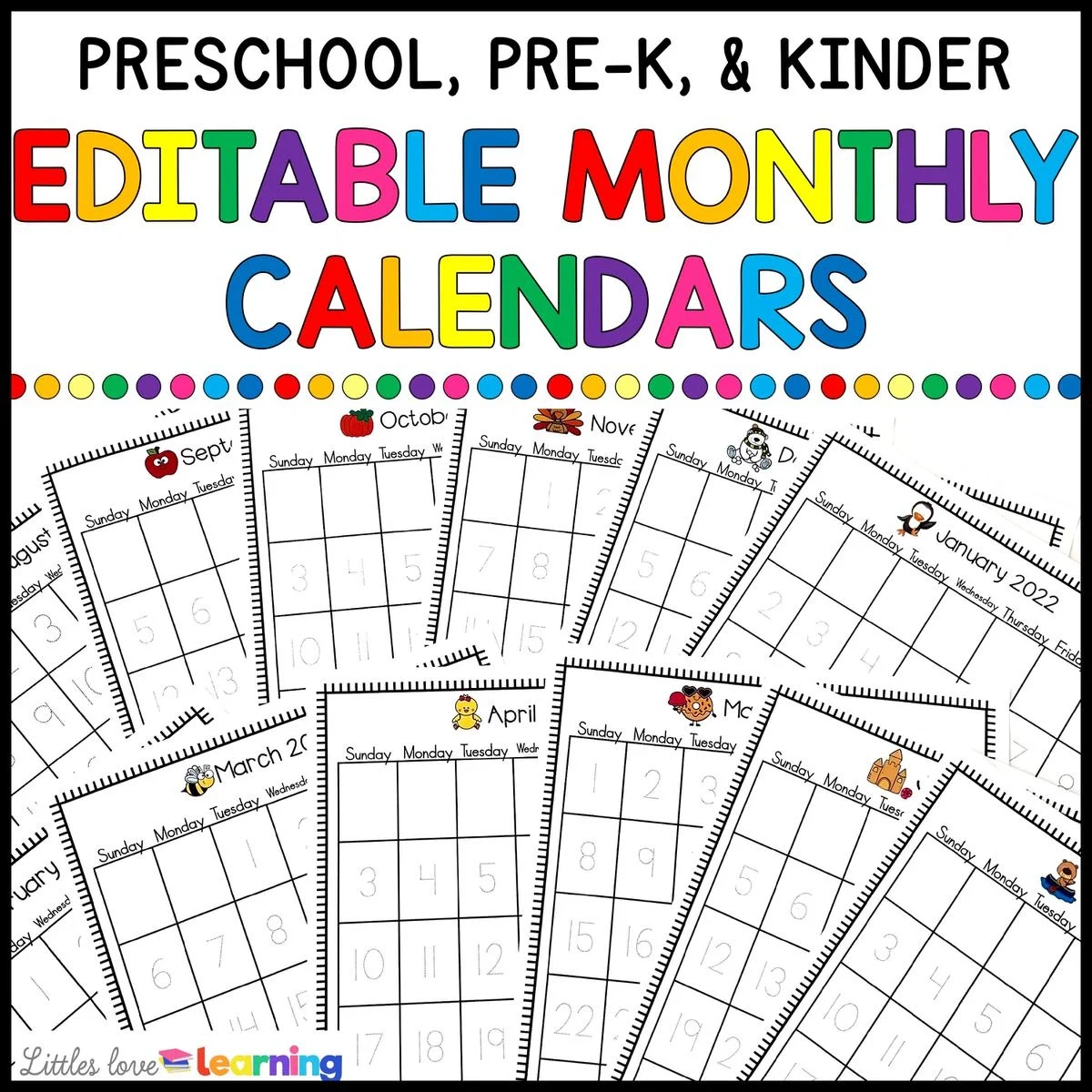 Printable Pre K Calendar