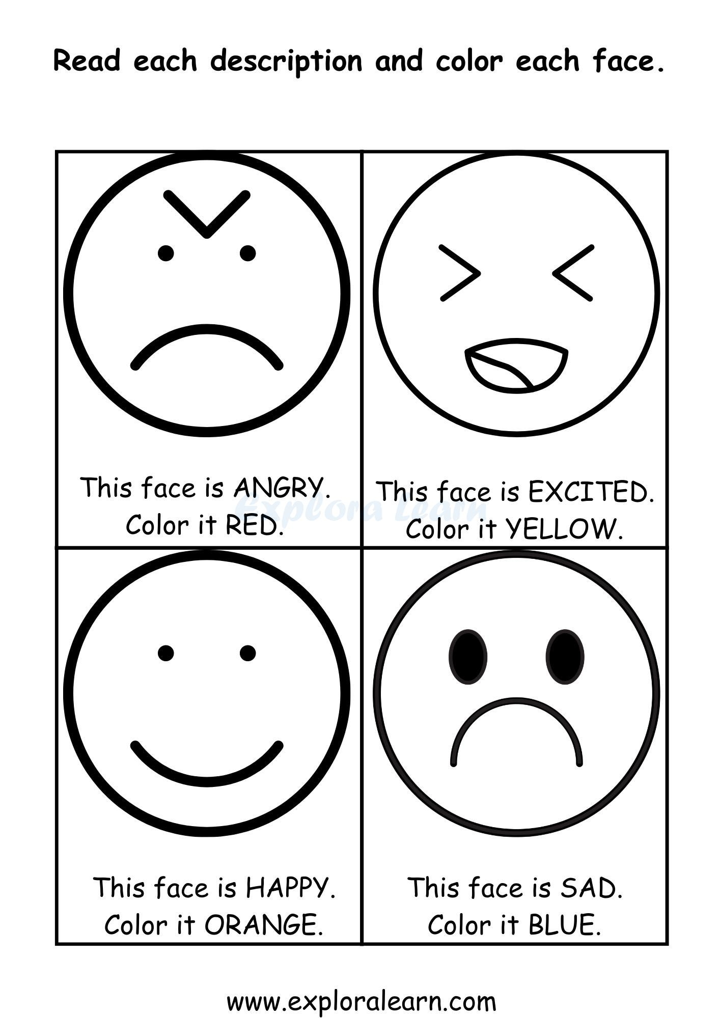 Emotions Printable Worksheets