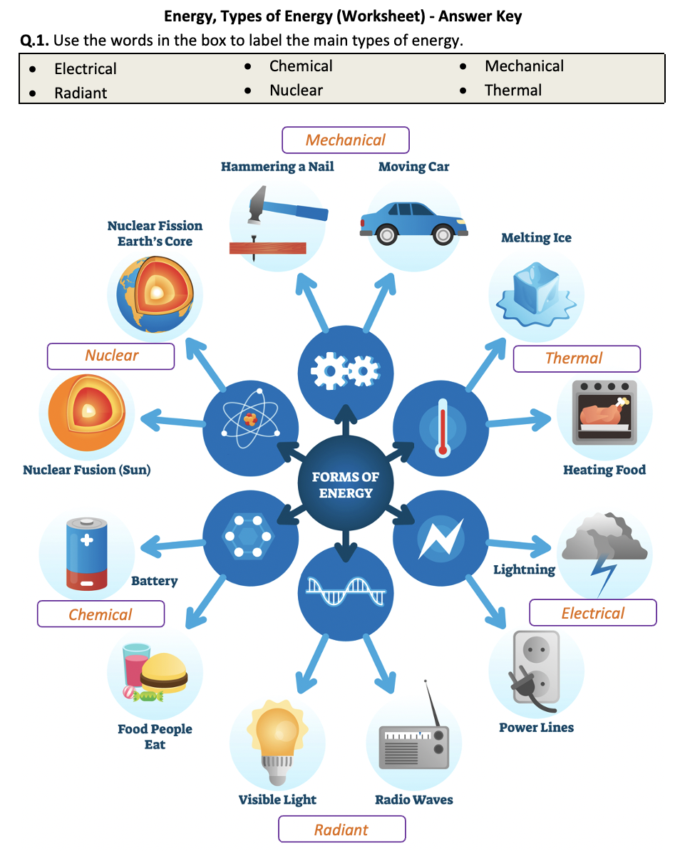 Energy Types Of Energy Worksheet Printable And Distance Learning Teaching Resources
