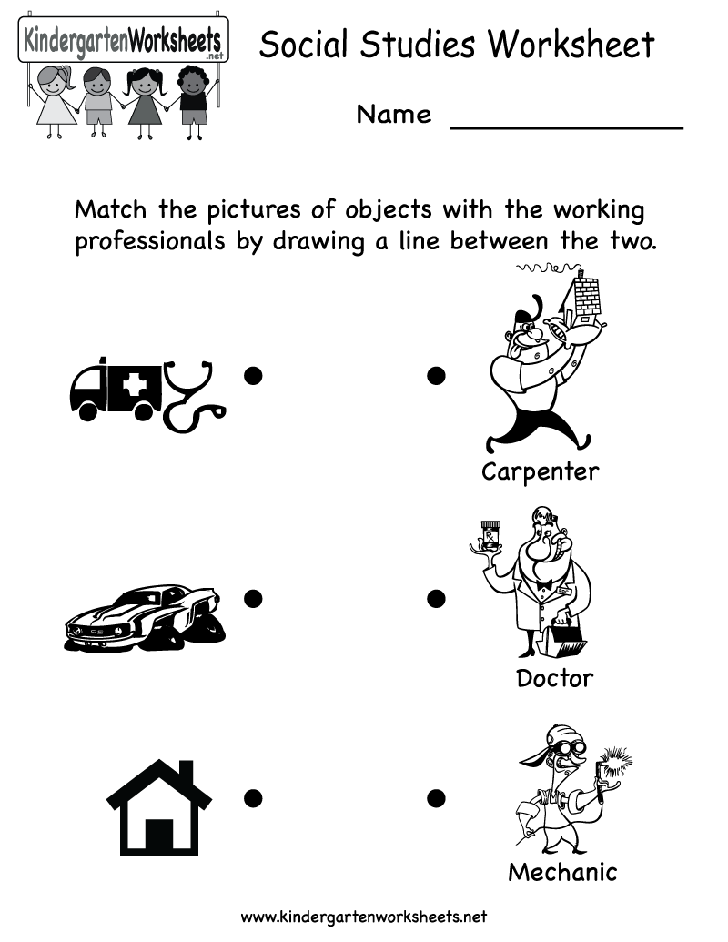 Printable Social Studies Worksheets For Kindergarten