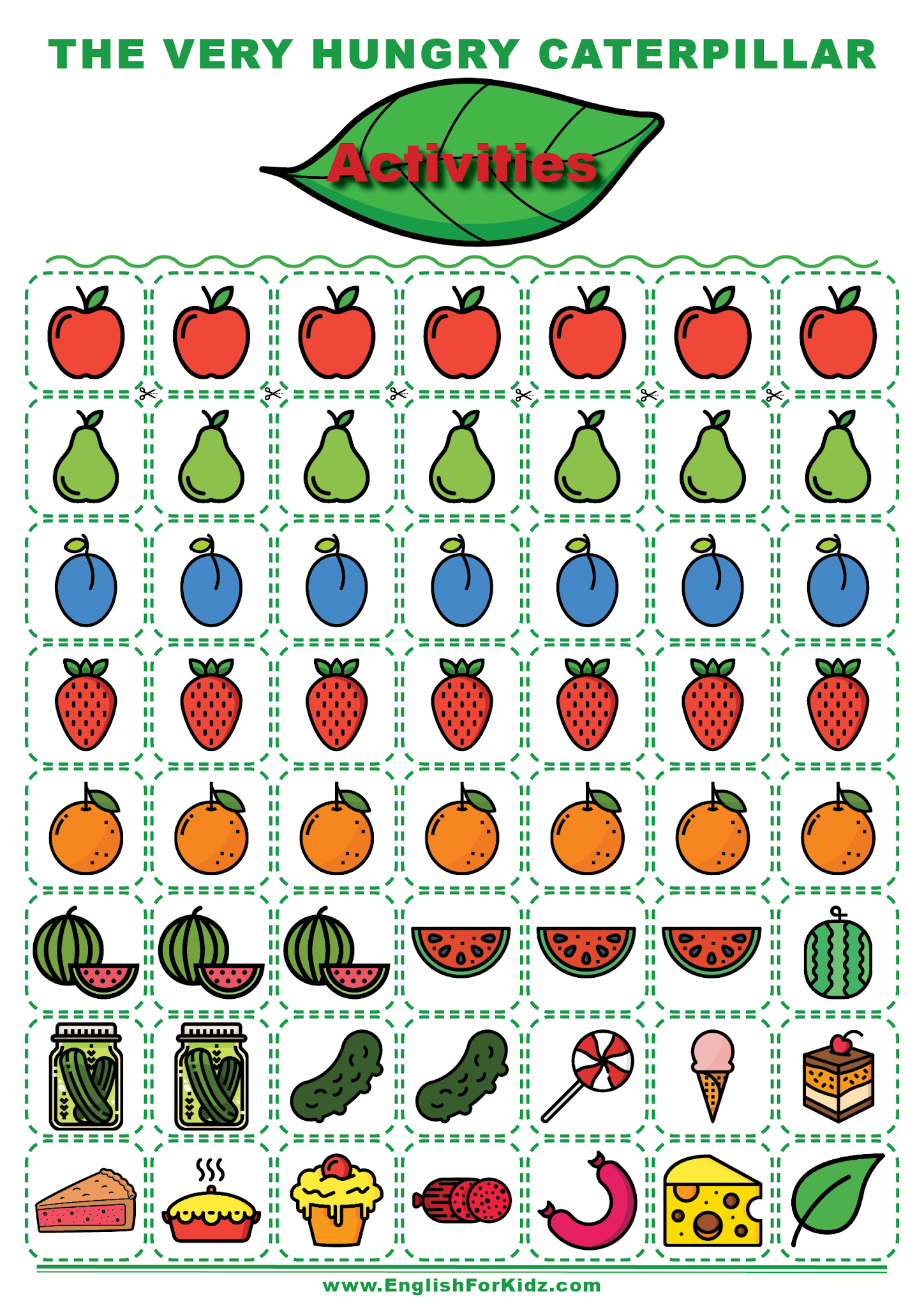English For Kids Step By Step The Very Hungry Caterpillar Activities