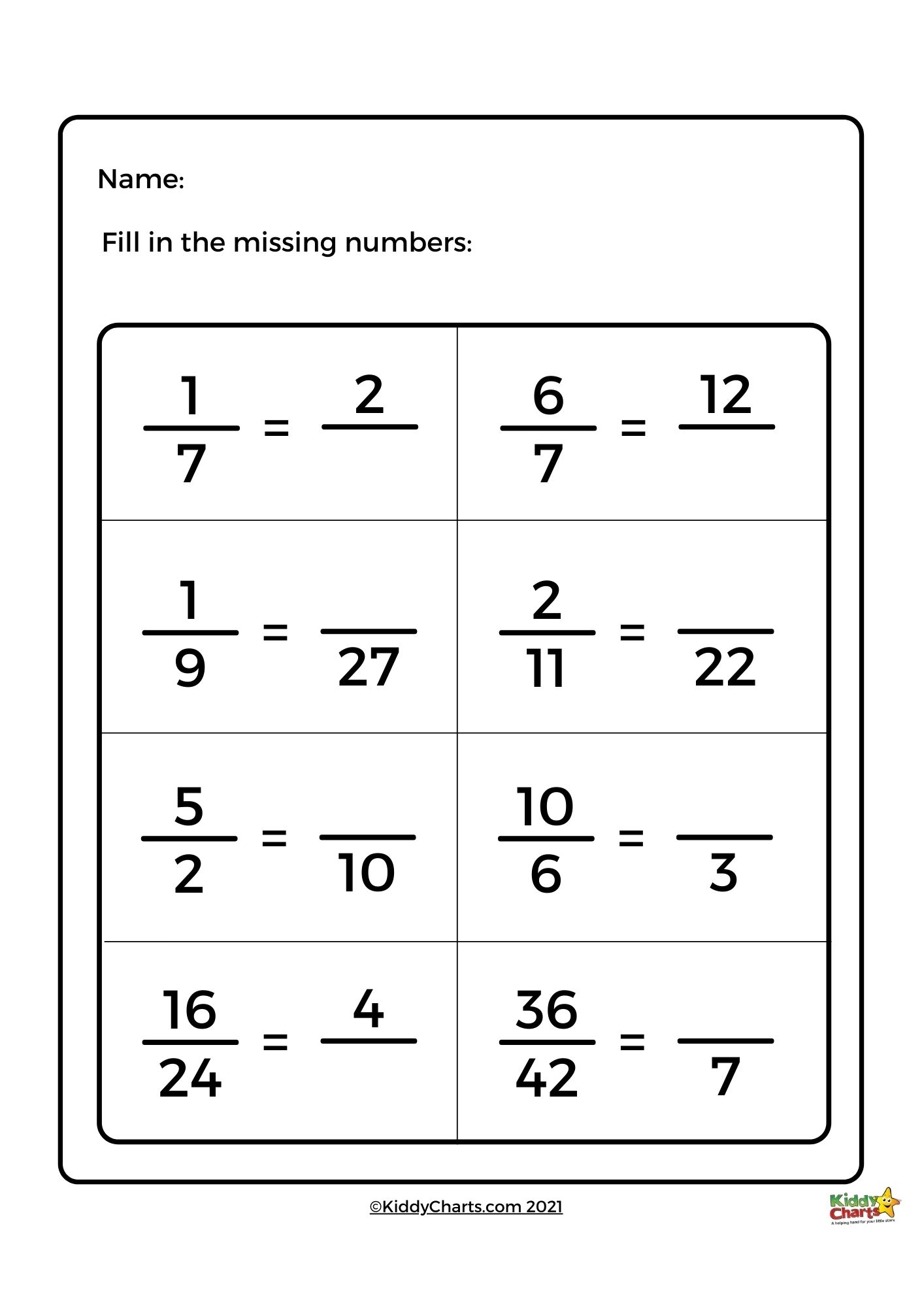 Equivalent Fractions Worksheets KiddyCharts Shop Equivalent Fractions Worksheets KiddyCharts Shop