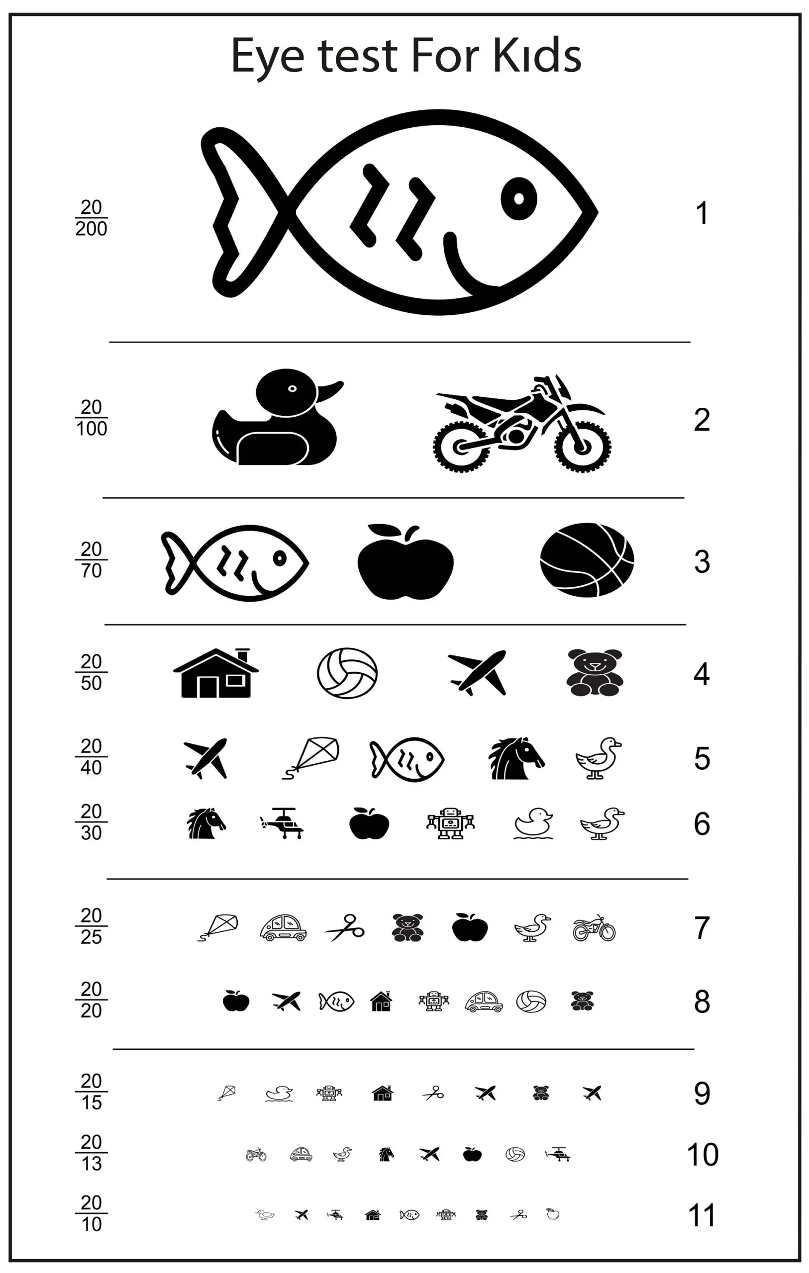 Printable Pediatric Eye Chart