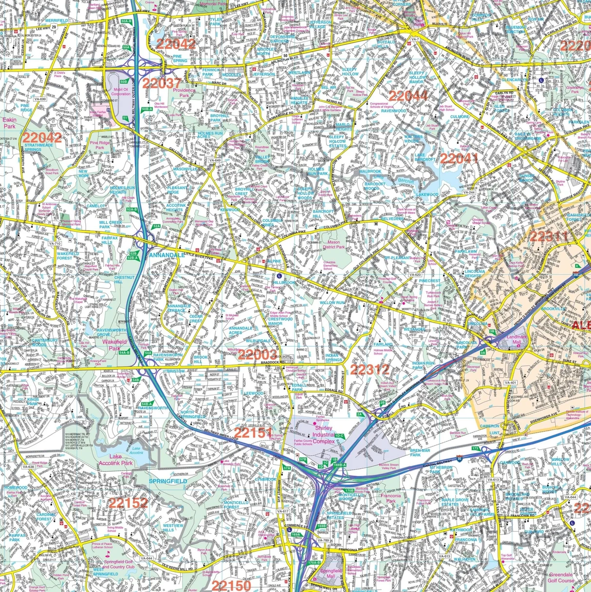 Fairfax Co Northern Virginia Wall Map Shop City County Maps Ultimate Globes