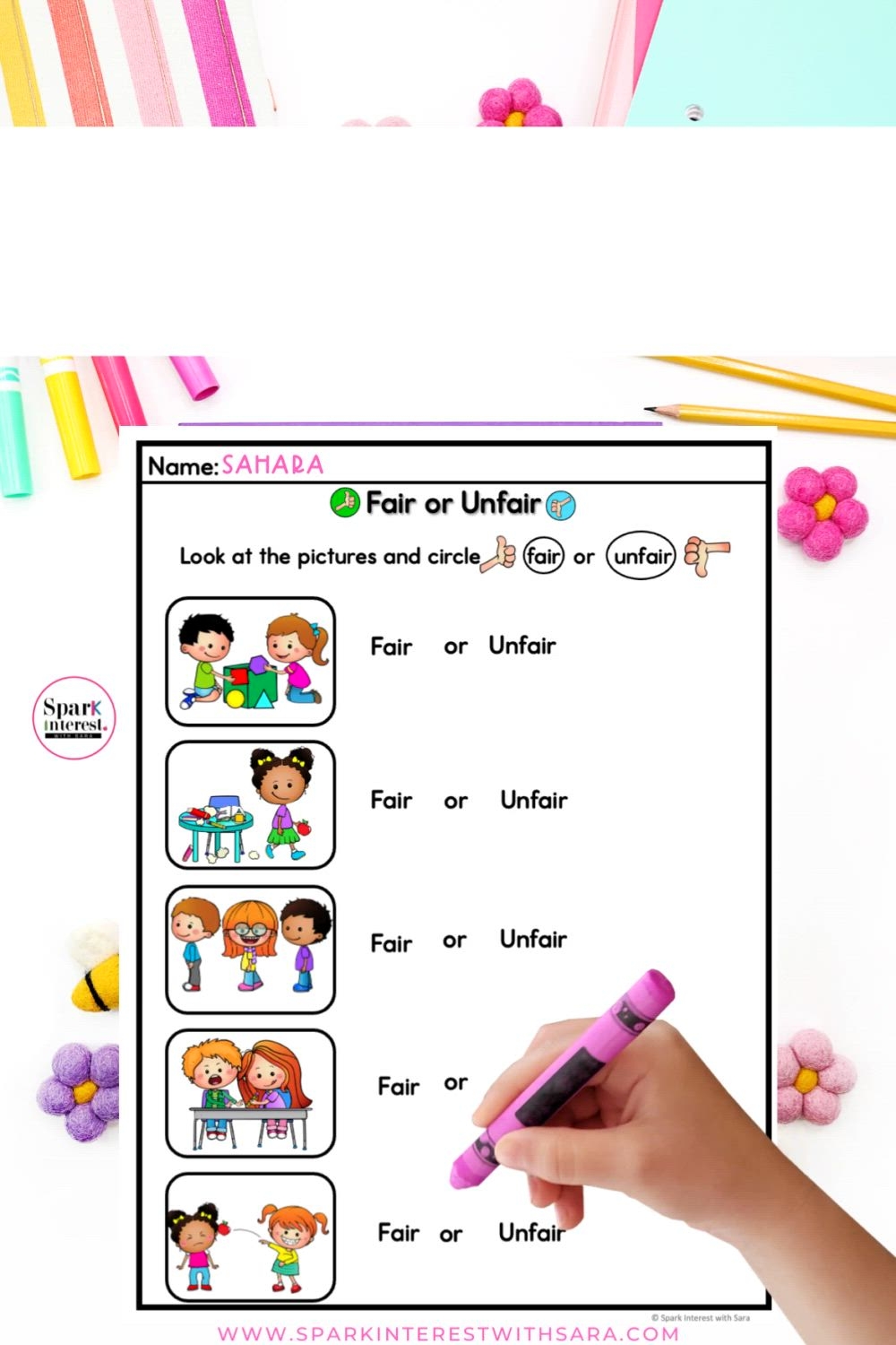 Fairness Worksheets For Kids Fairness Worksheets For Kids