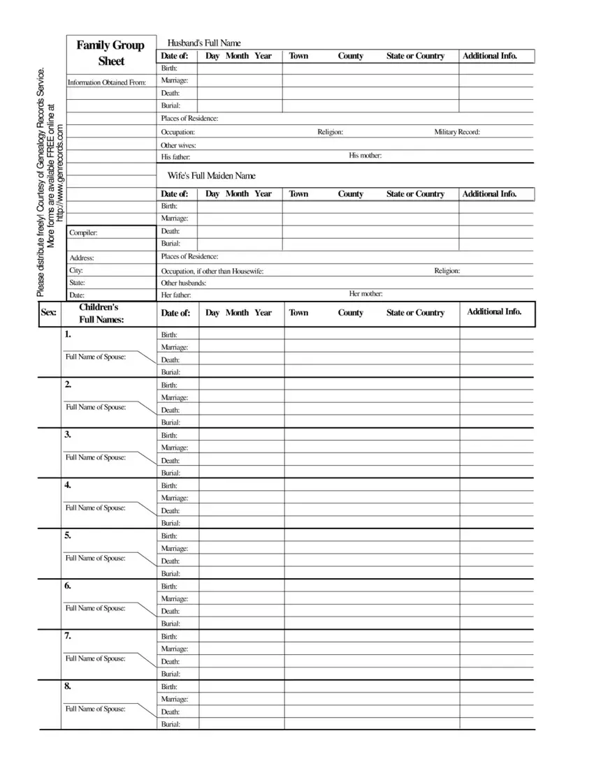 Family Group Sheet Fill Out Printable PDF Forms Online