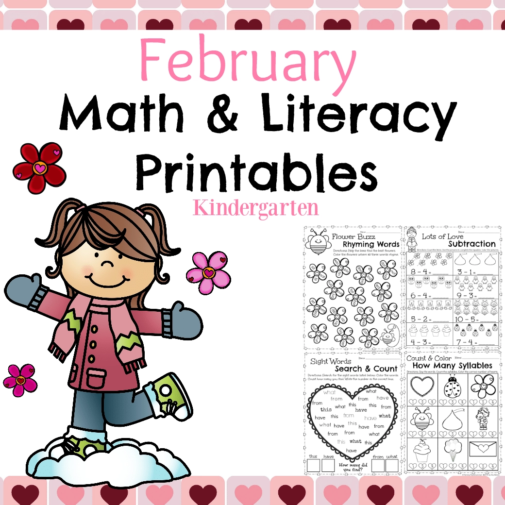 February Kindergarten Worksheets Planning Playtime