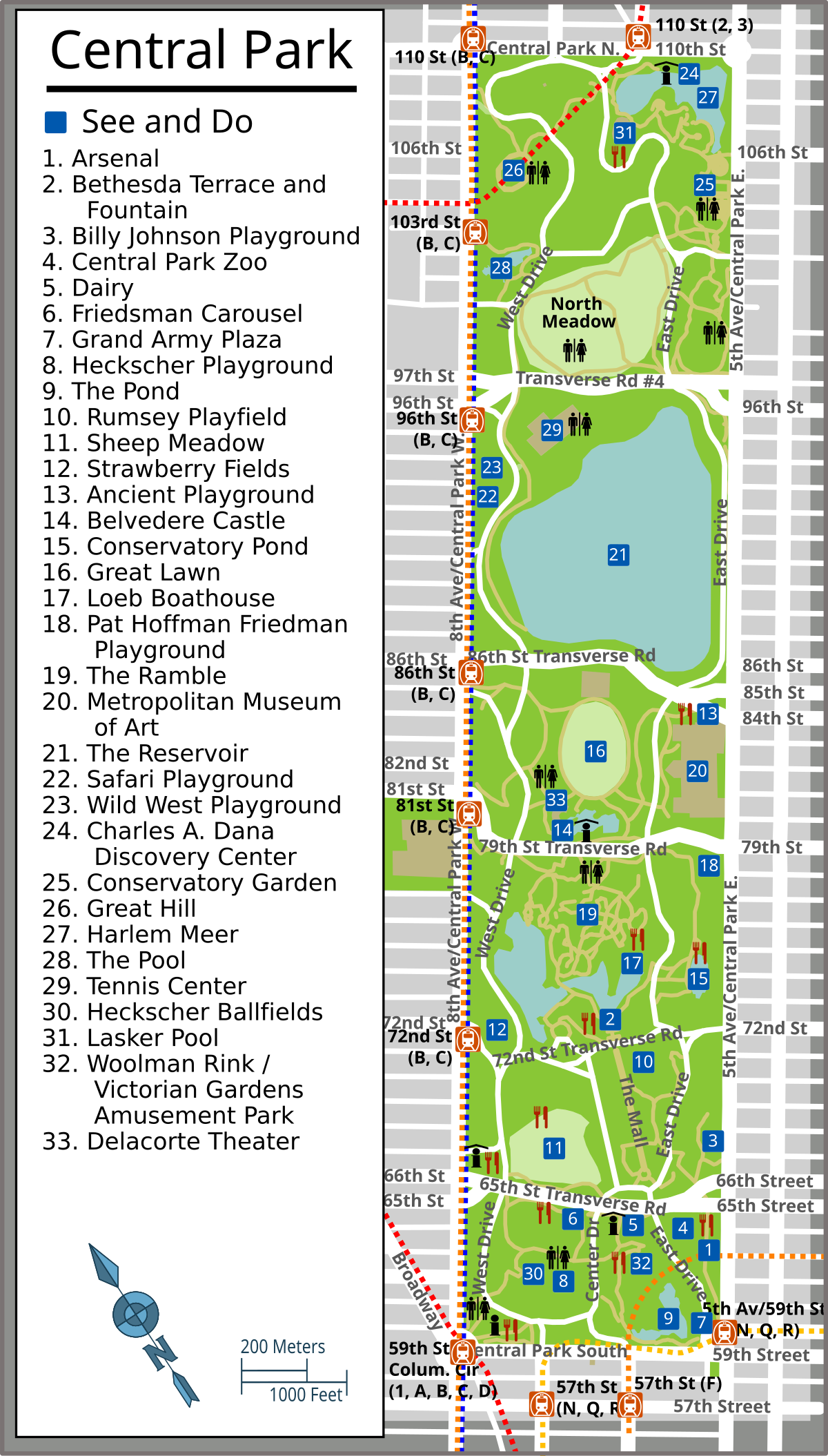 Printable Map Of Central Park