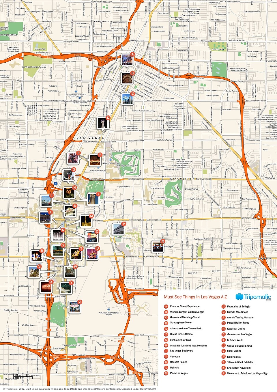 Las Vegas Tourist Map Printable