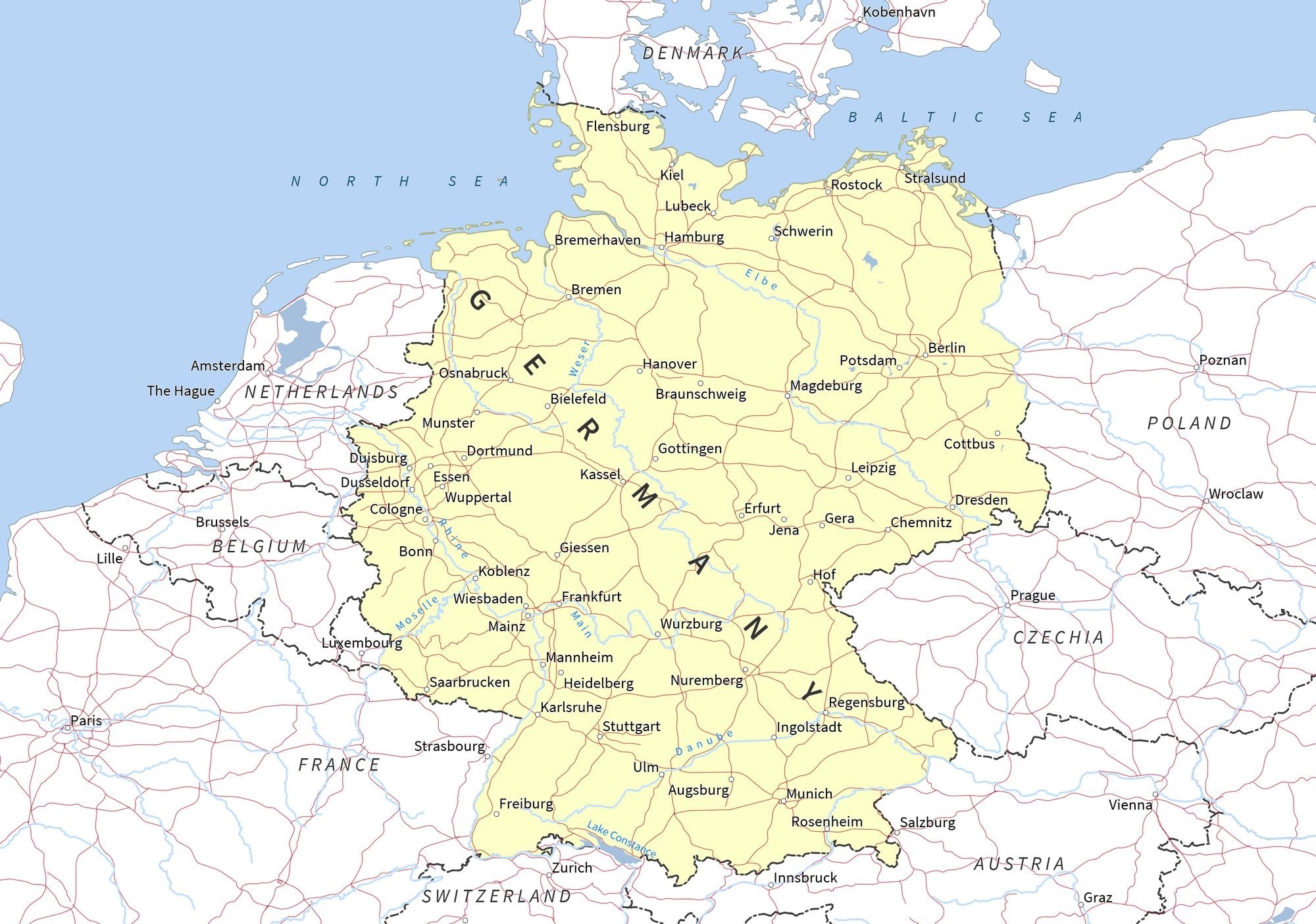 Map Of Germany Printable