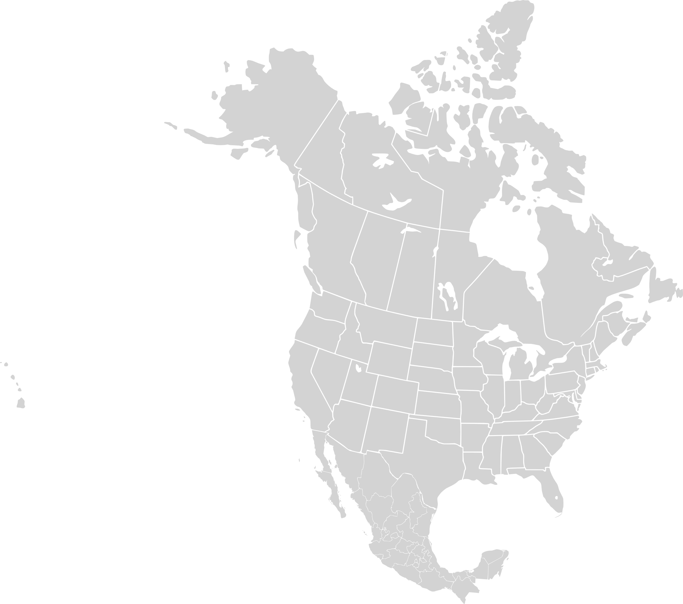 North America Printable Blank Map