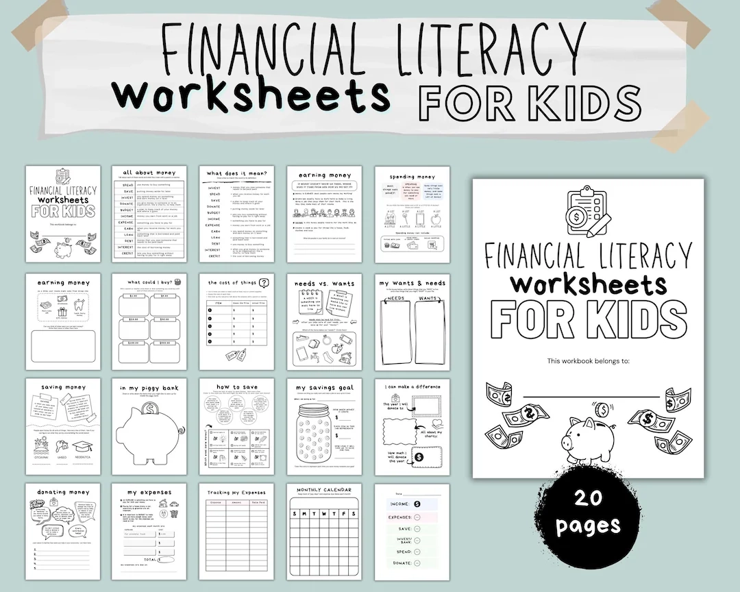 Financial Literacy Workbook Money Activities For Kids PDF Etsy Financial Literacy Workbook Money Activities For Kids PDF Etsy