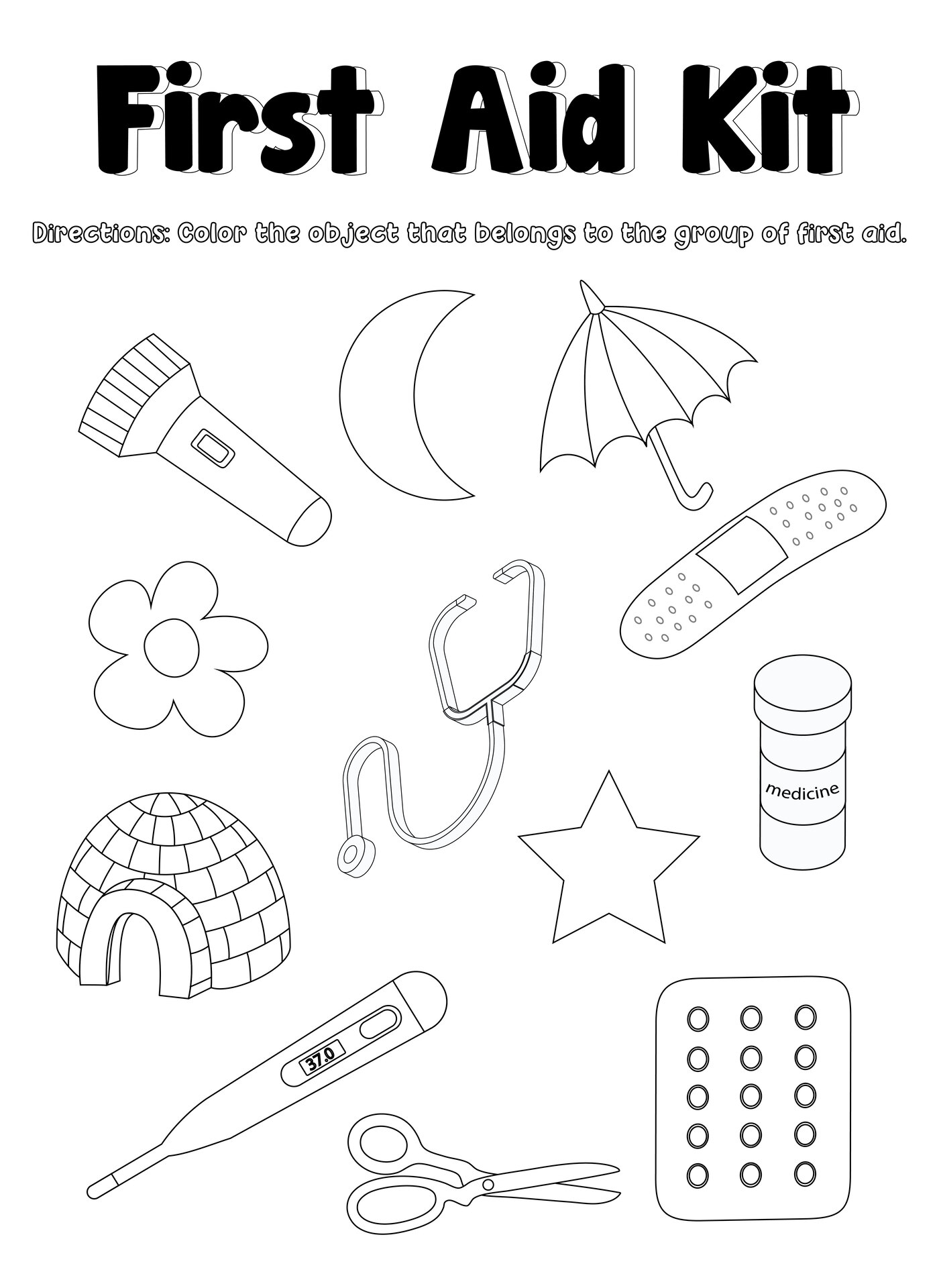 Printable First Aid Kit Worksheet