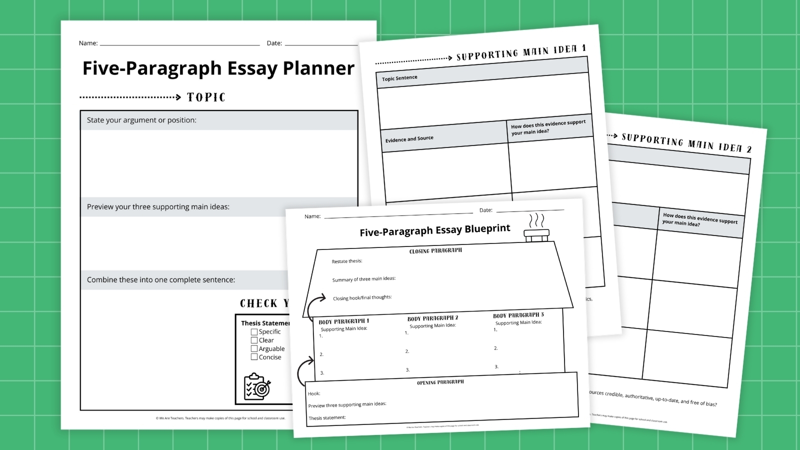 Graphic Organizer Printable Worksheets
