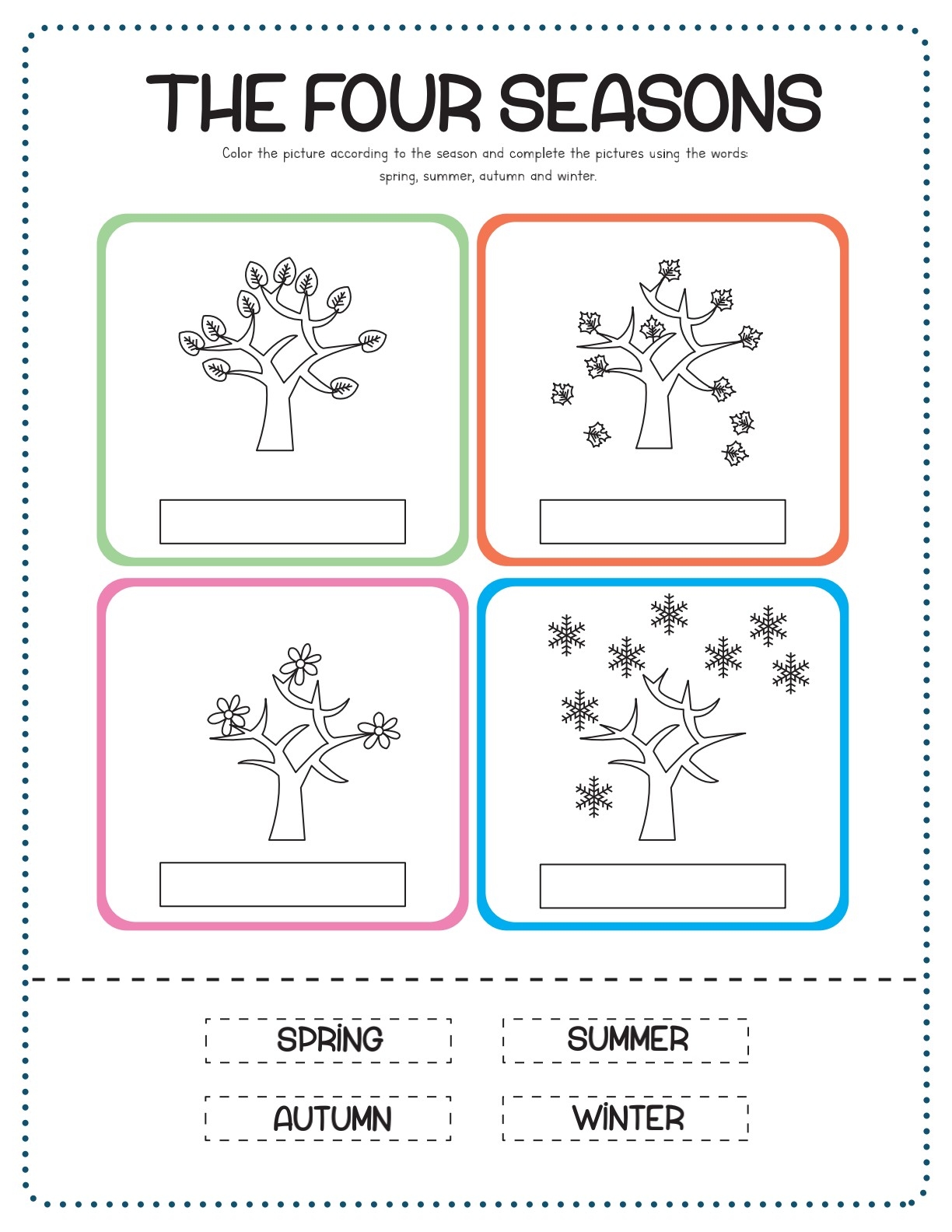 Four Seasons Worksheets Sheets Four Seasons Worksheets Sheets