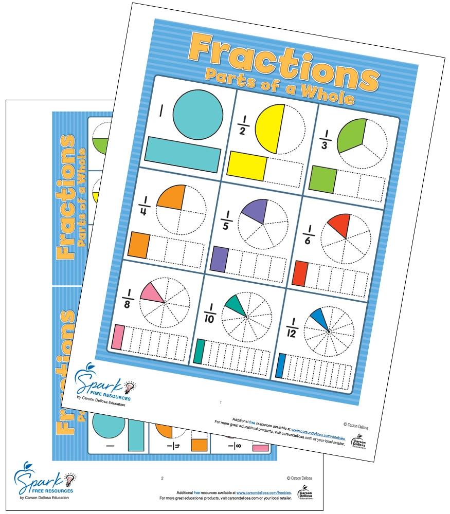 Fractions Chart Free Printable Carson Dellosa