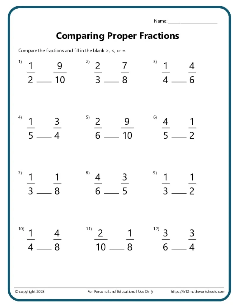 Free Printable Simplifying Fractions Worksheets