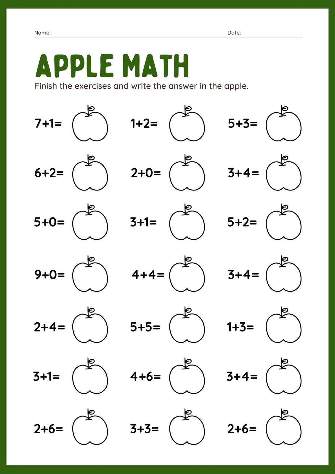Free Printable Math Worksheets Grade 1