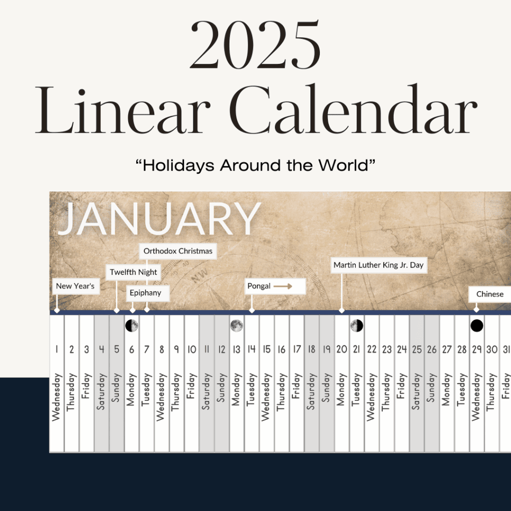 Free Printable Linear Calendar