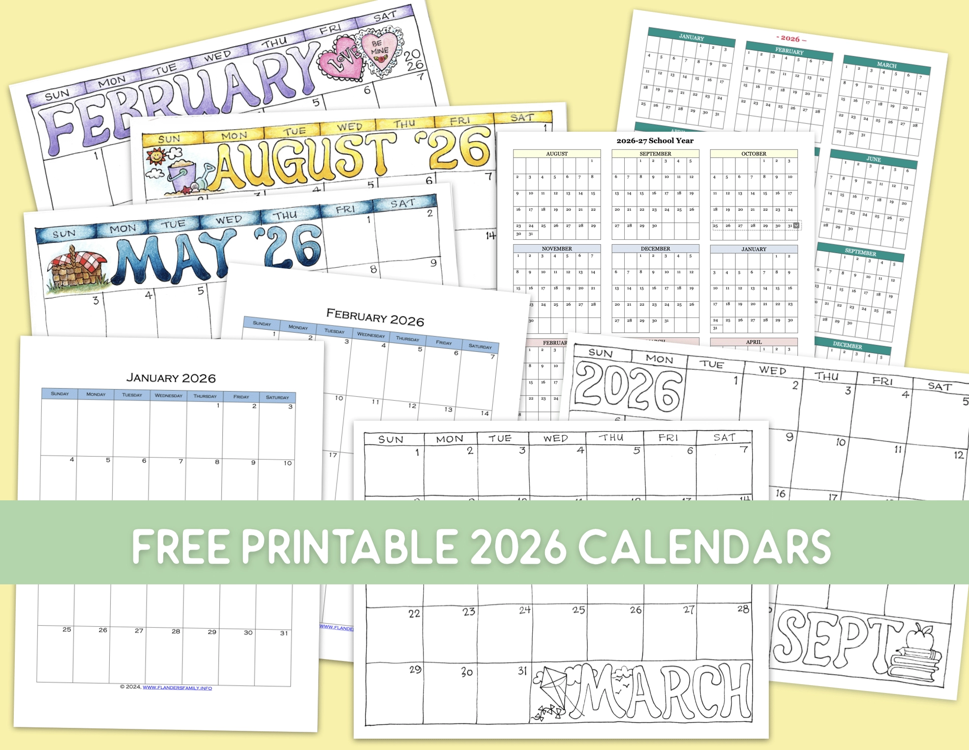 Printable Yearly Calendar 2026 Free