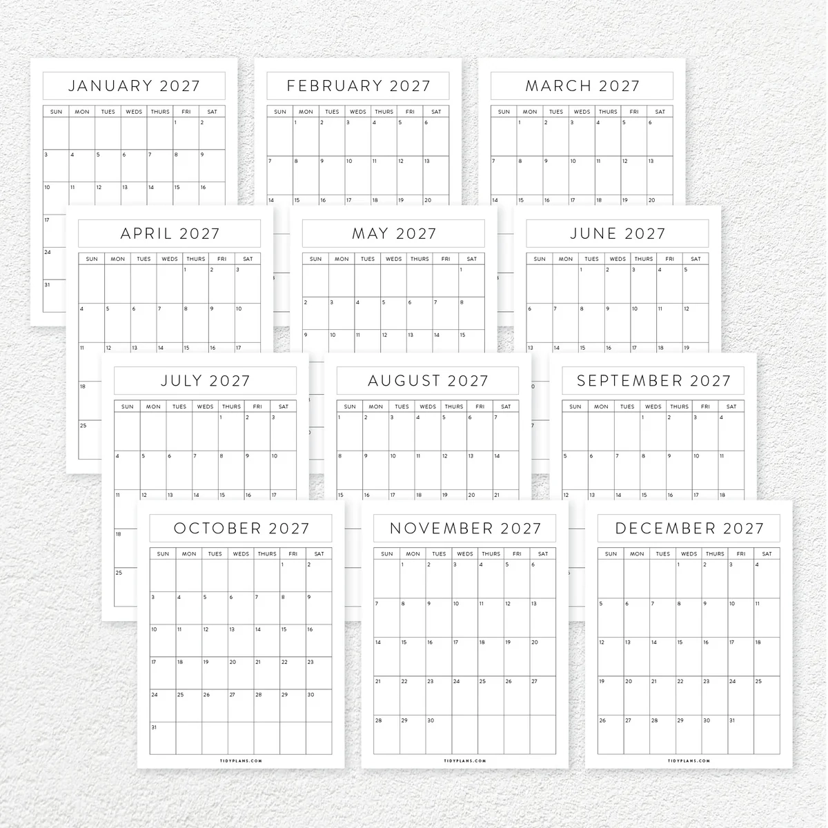 2027 Calendar Printable Free