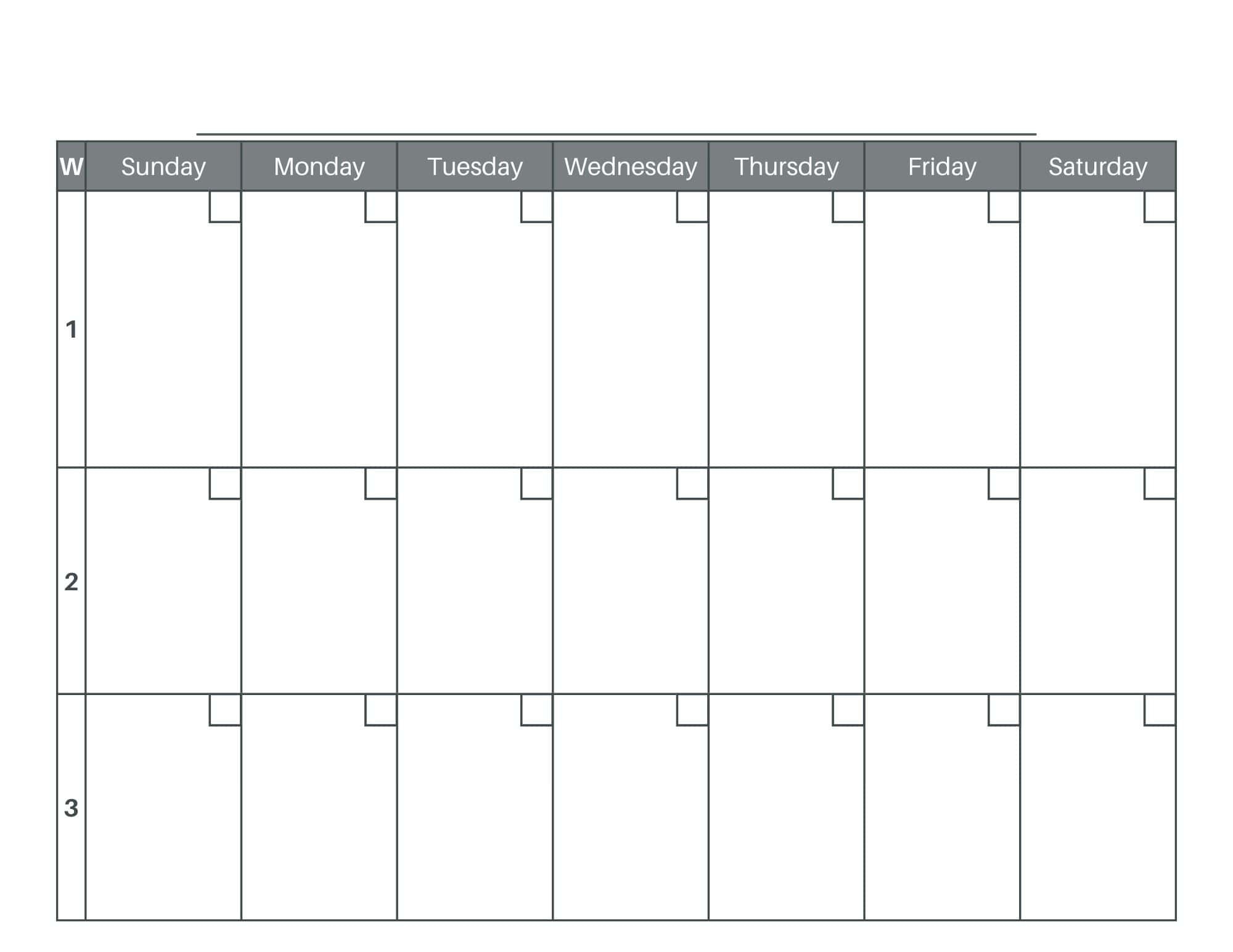 3 Week Printable Calendar