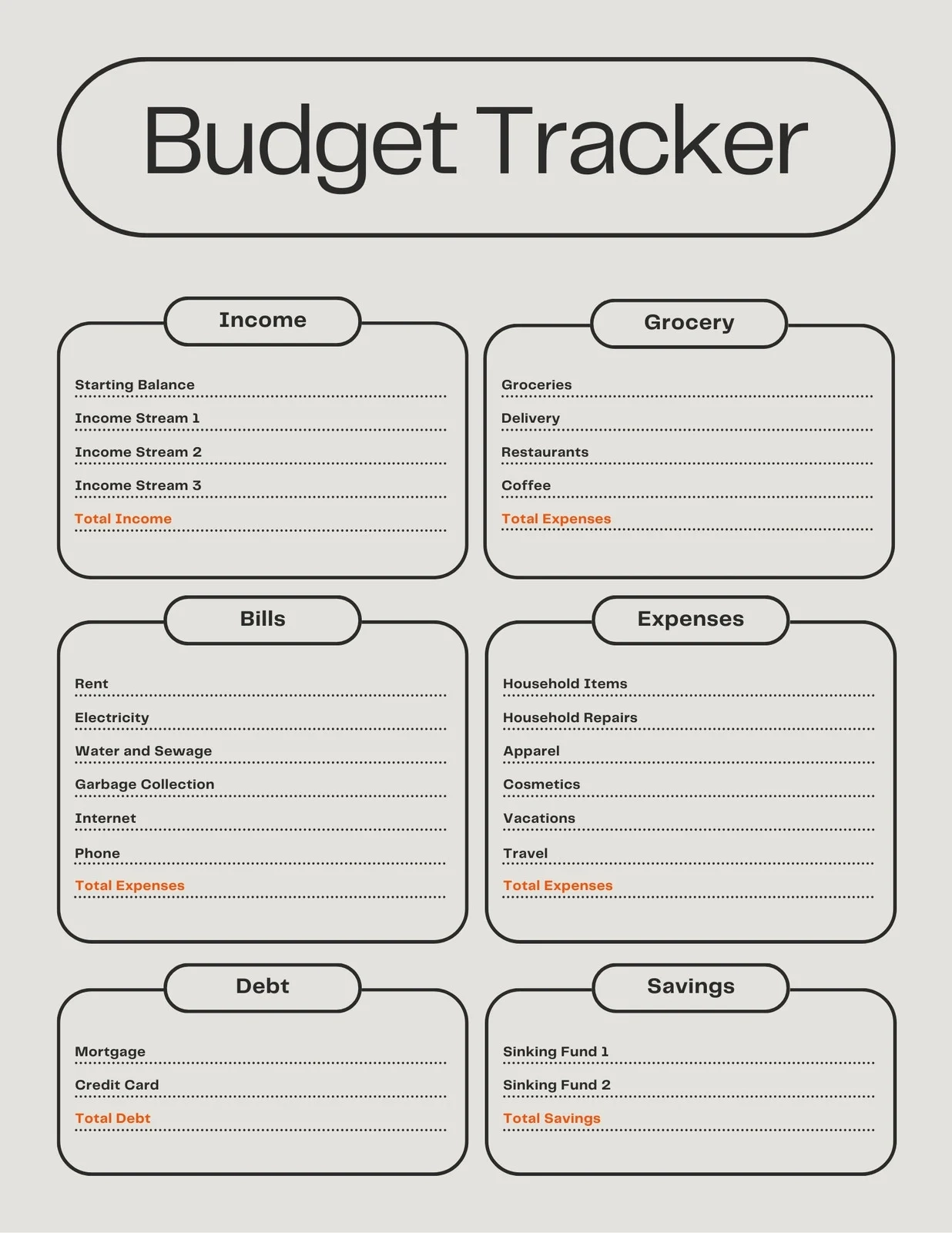 Free And Customizable Budget Templates