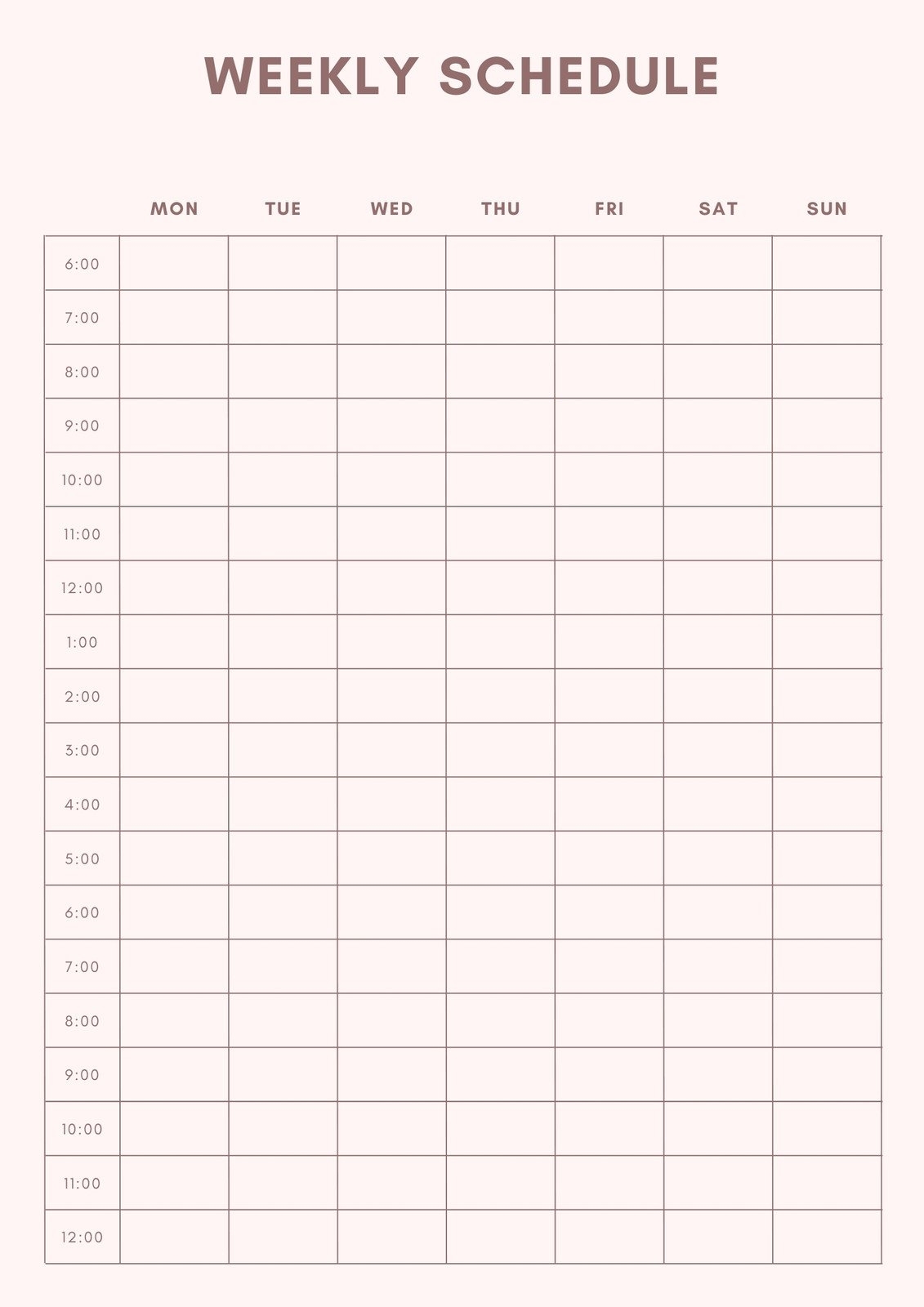 Online Printable Weekly Calendar