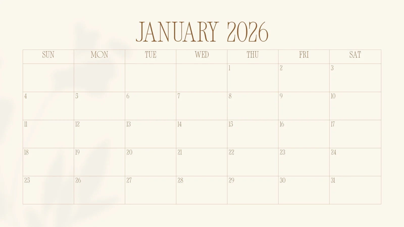 Free And Editable January 2026 Calendar Templates Canva