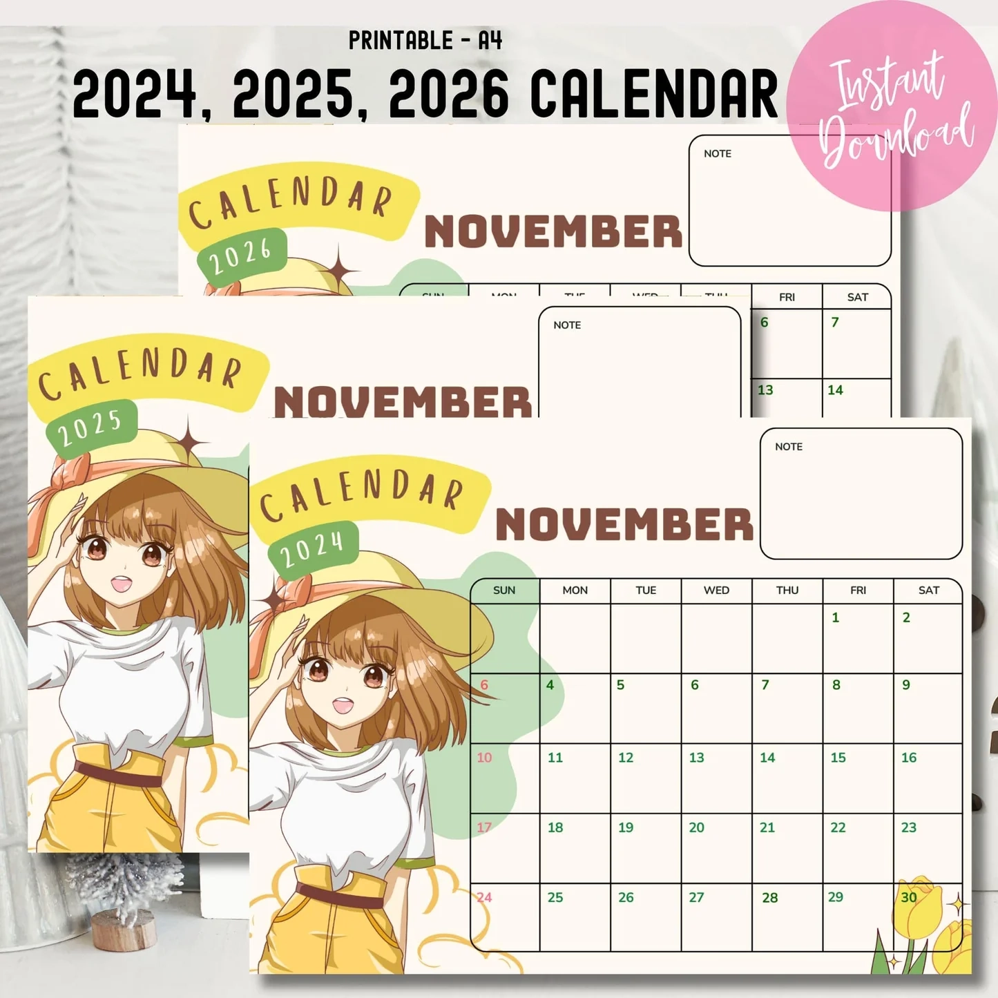 Printable Anime Calendar 2026