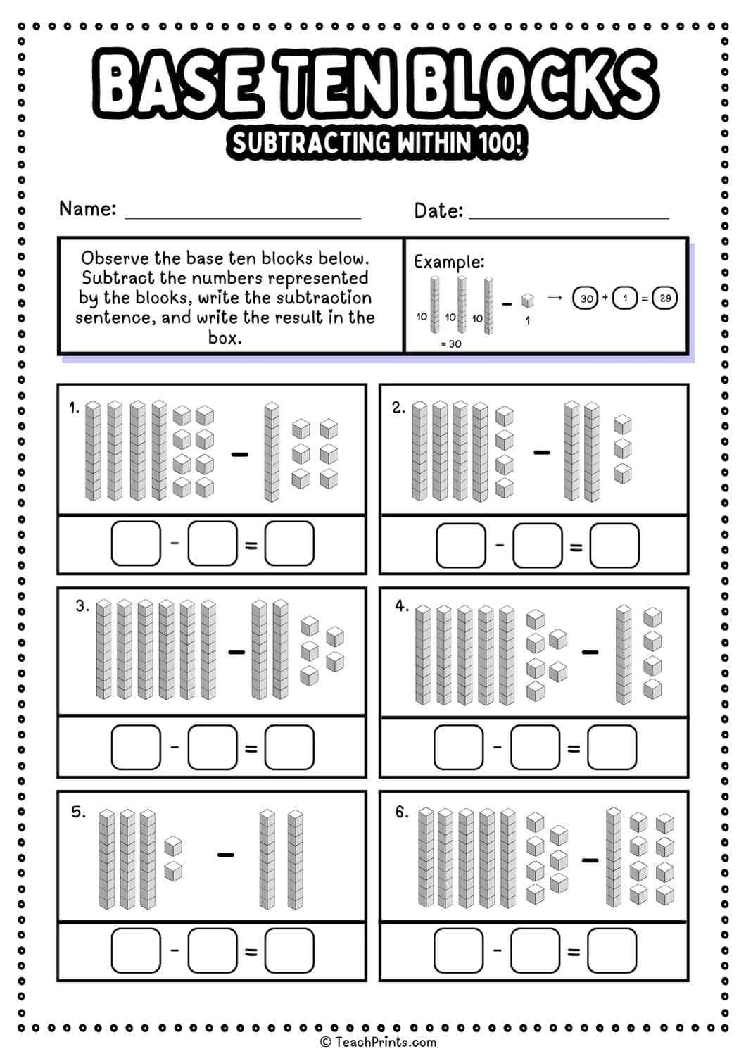 Free Base Ten Blocks Worksheets Teach Prints Free Base Ten Blocks Worksheets Teach Prints