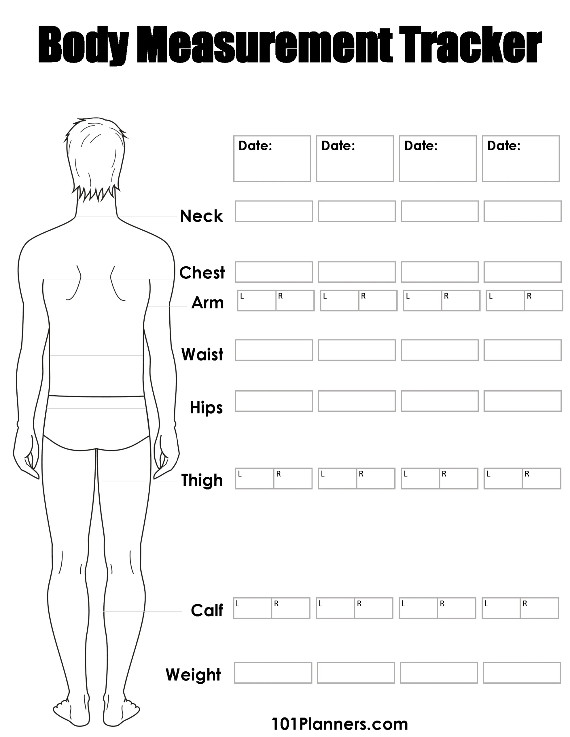 Printable Body Measurement Chart