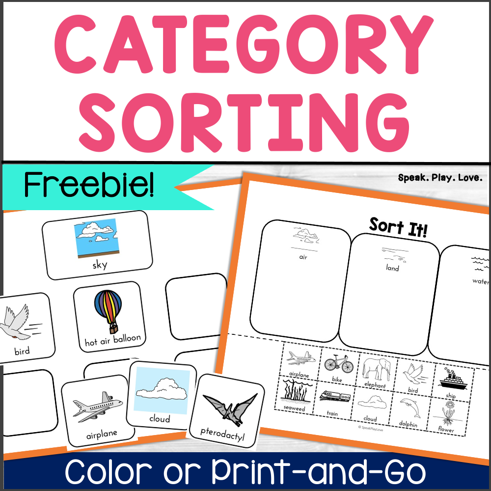 Free Category Sorting Activity Preschool Speech Therapy Autism Made By Teachers