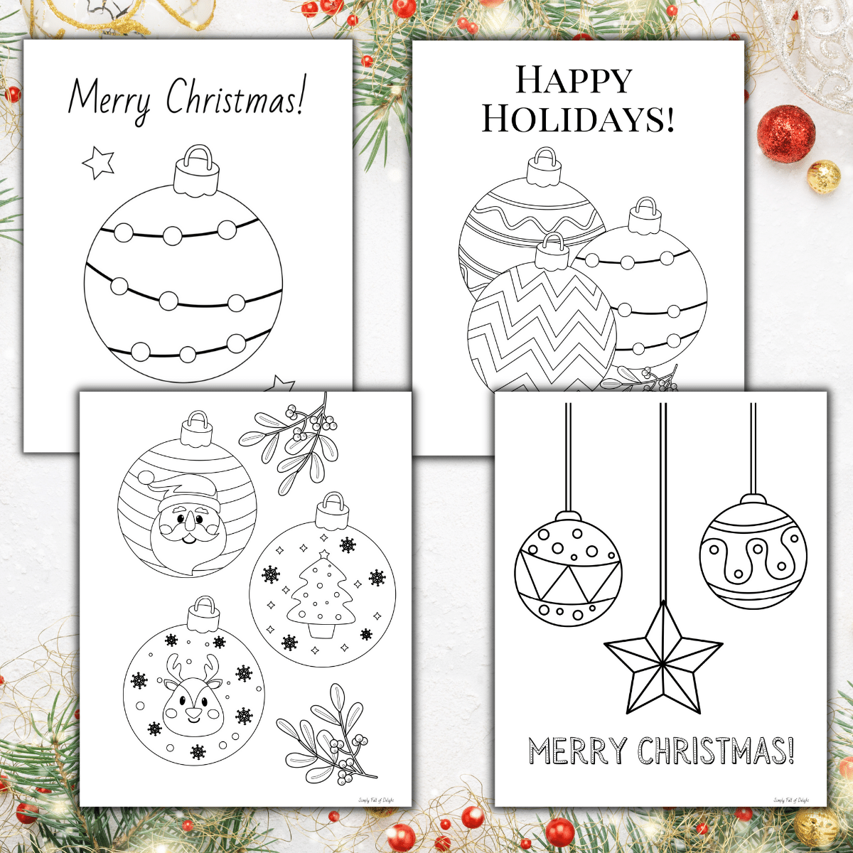 Printable Ornament Coloring Sheet