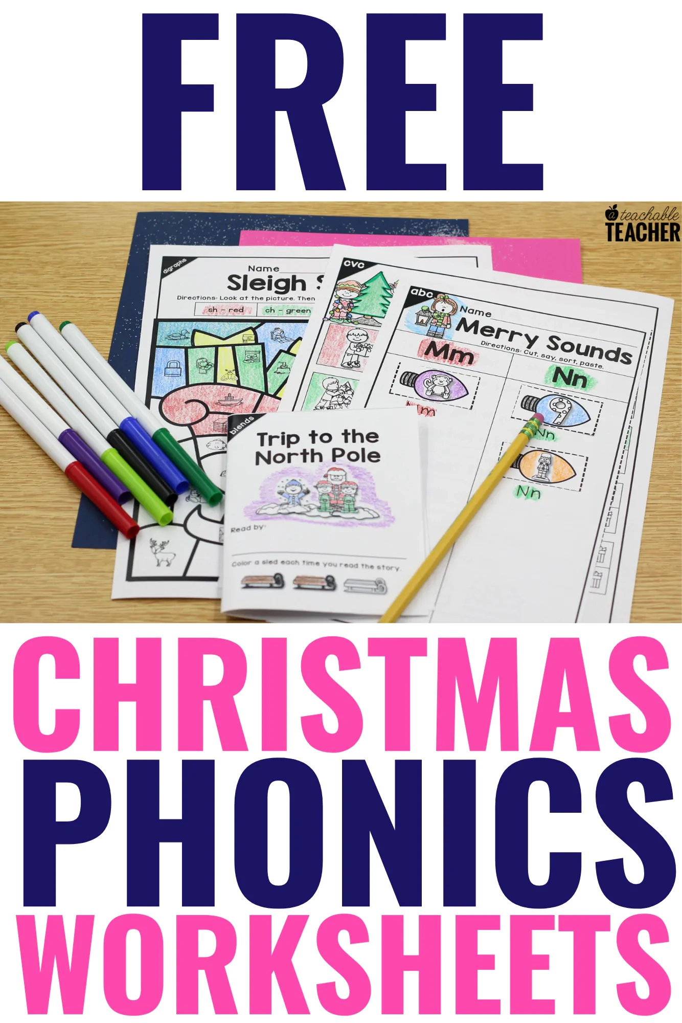 Free Christmas Phonics Worksheets That Phonics Practice Merry Bright 