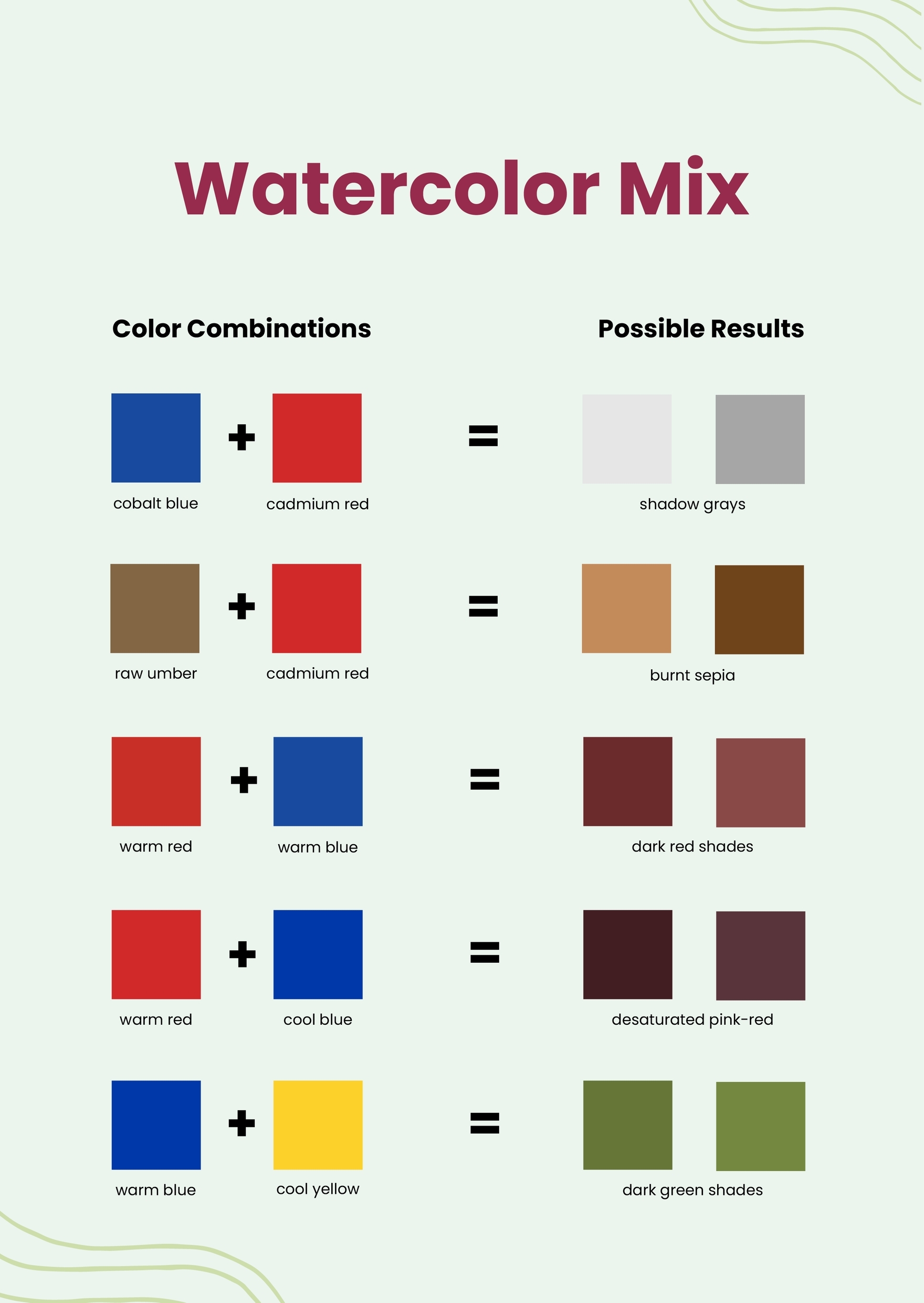 Free Printable Color Mixing Chart
