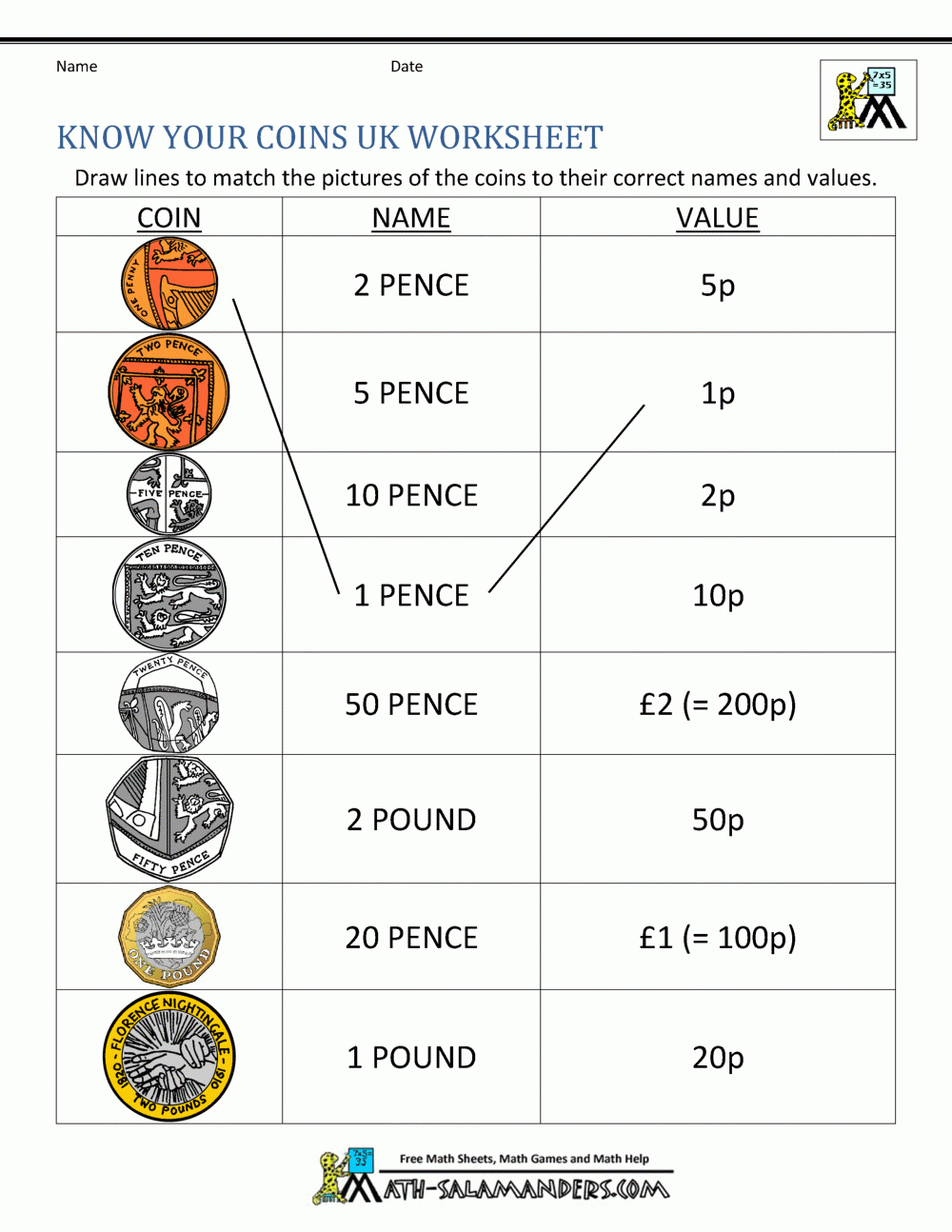 Free Printable Money Skills Worksheets