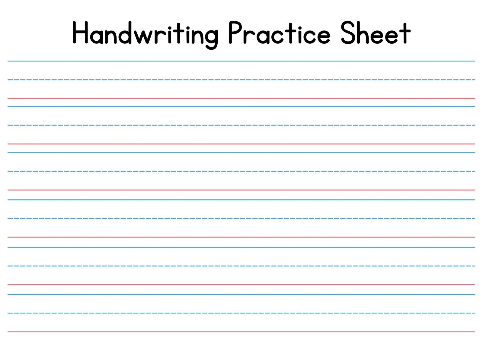 Free Custom Printable Handwriting Worksheet Templates Worksheets Library