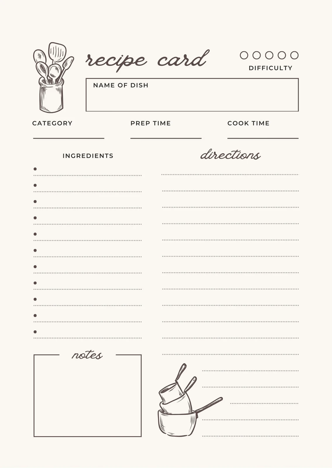 Printable Recipe Sheets