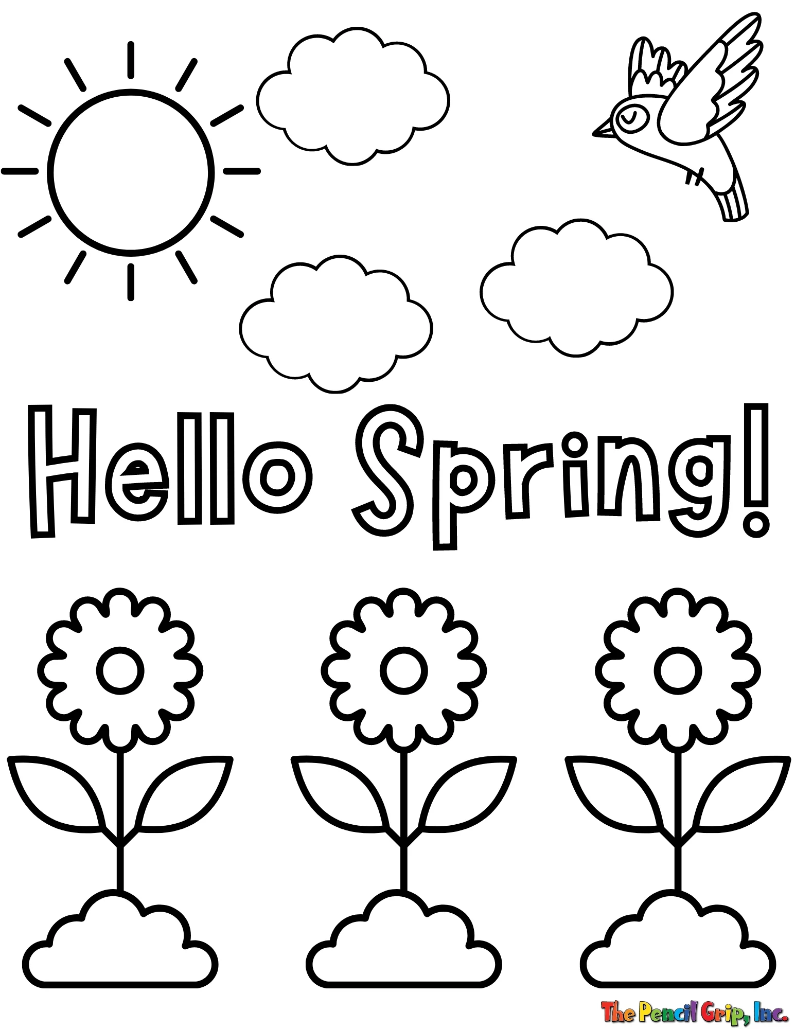 Free Printable Spring Coloring Sheet
