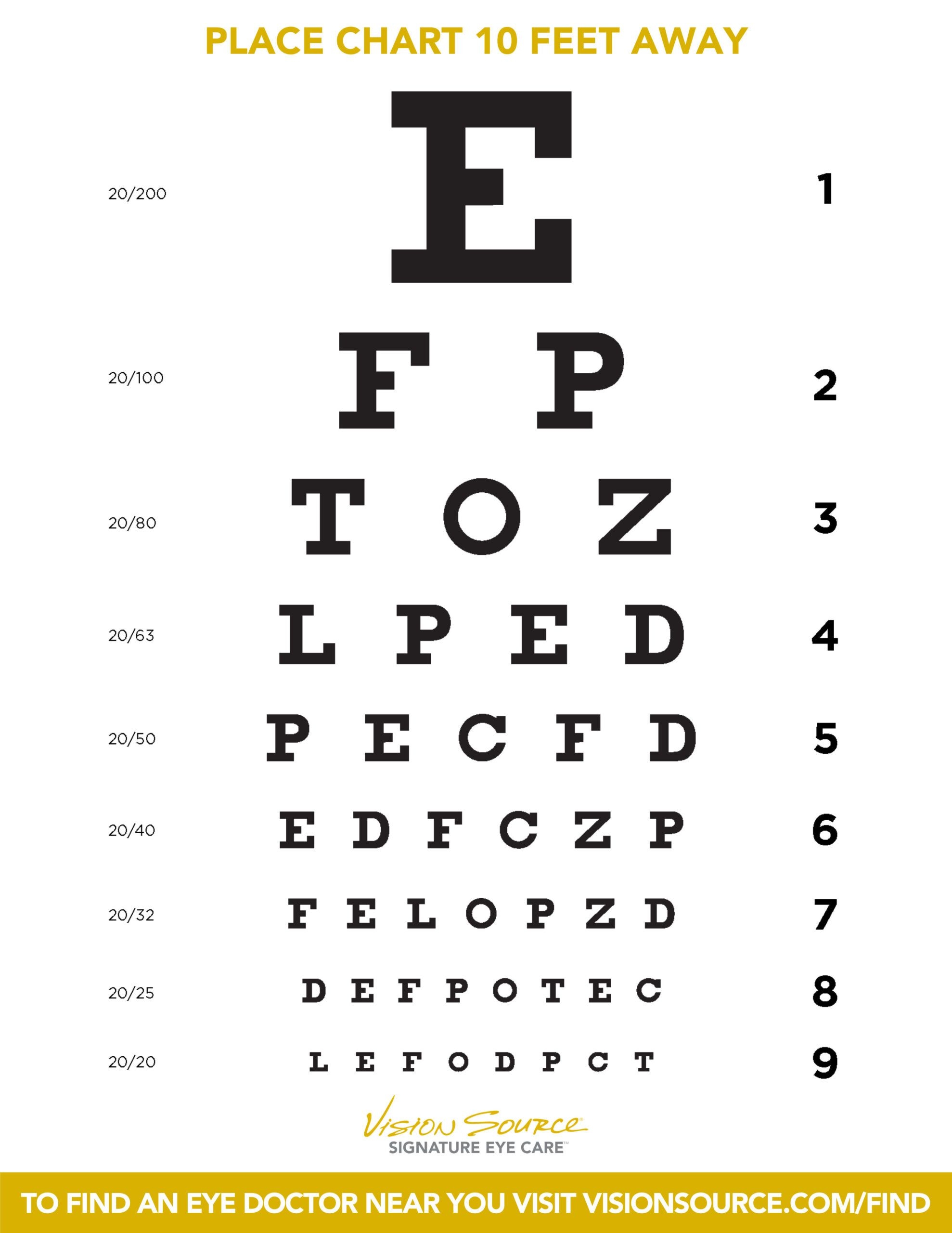 Free Printable Eye Test Chart Printable