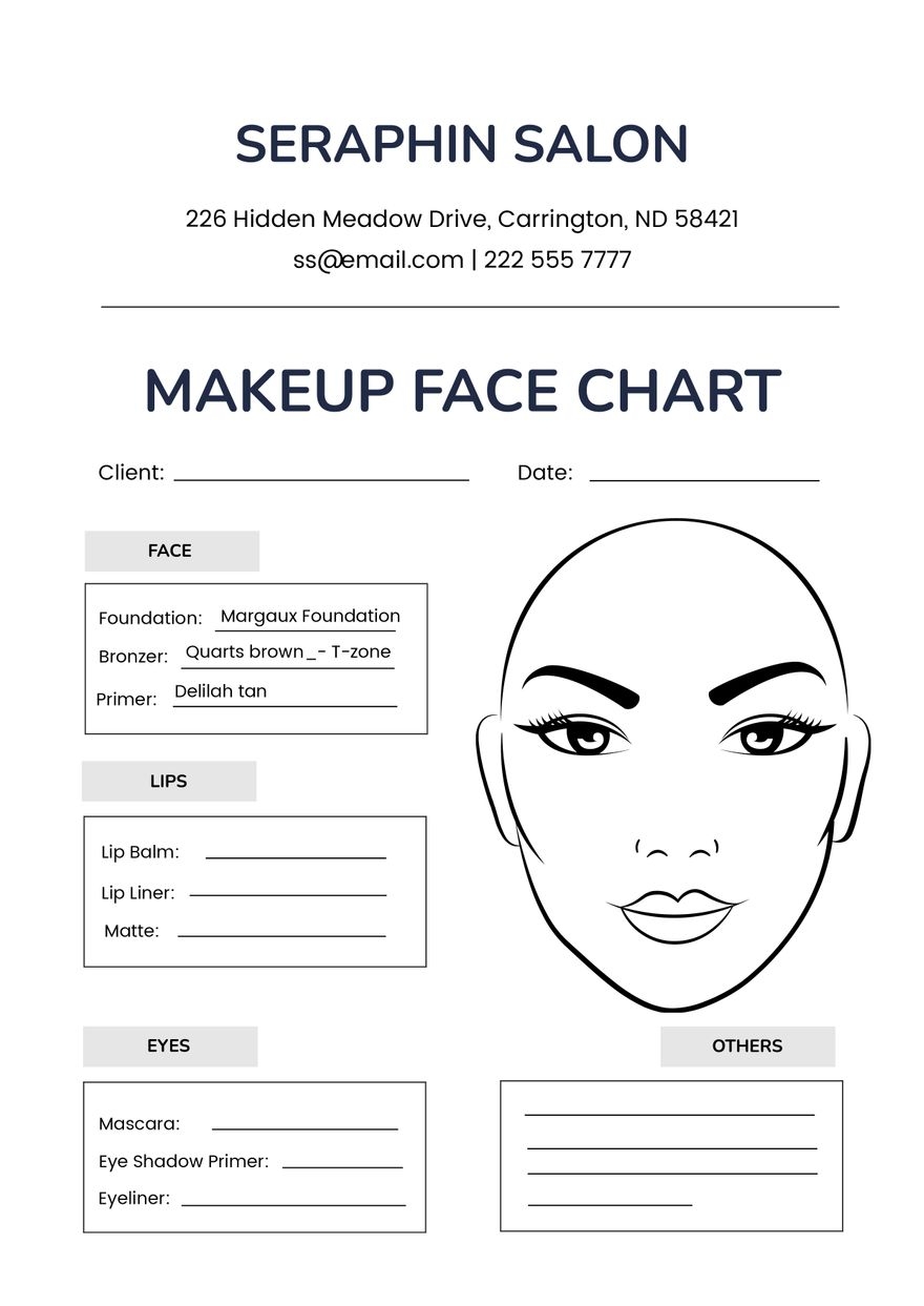Free Printable Face Charts