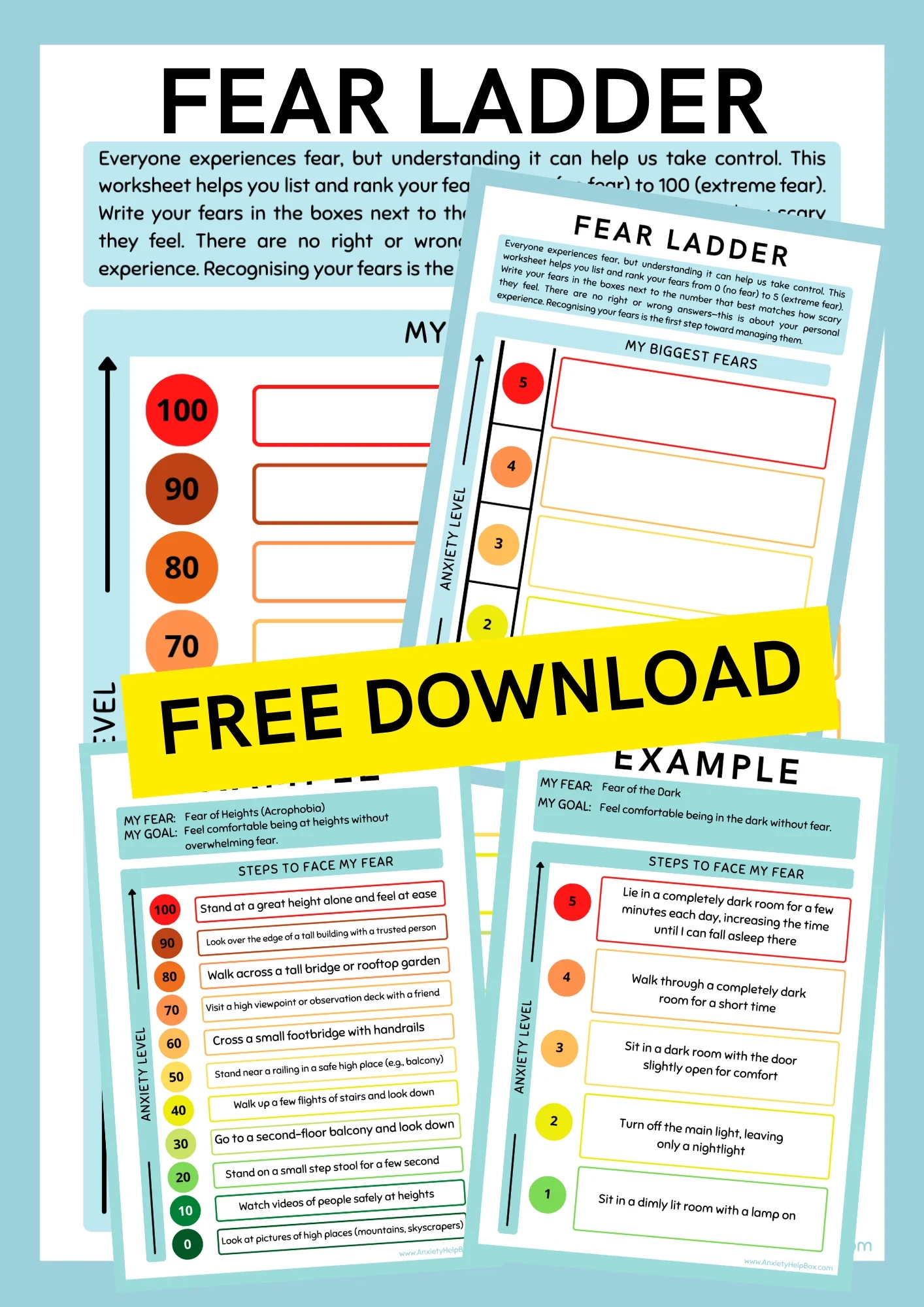 Printable Fear Ladder Worksheet